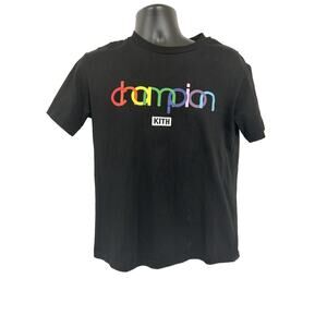KITH Champion Double Logo Tee in Black size Medium Med M Short Sleeve